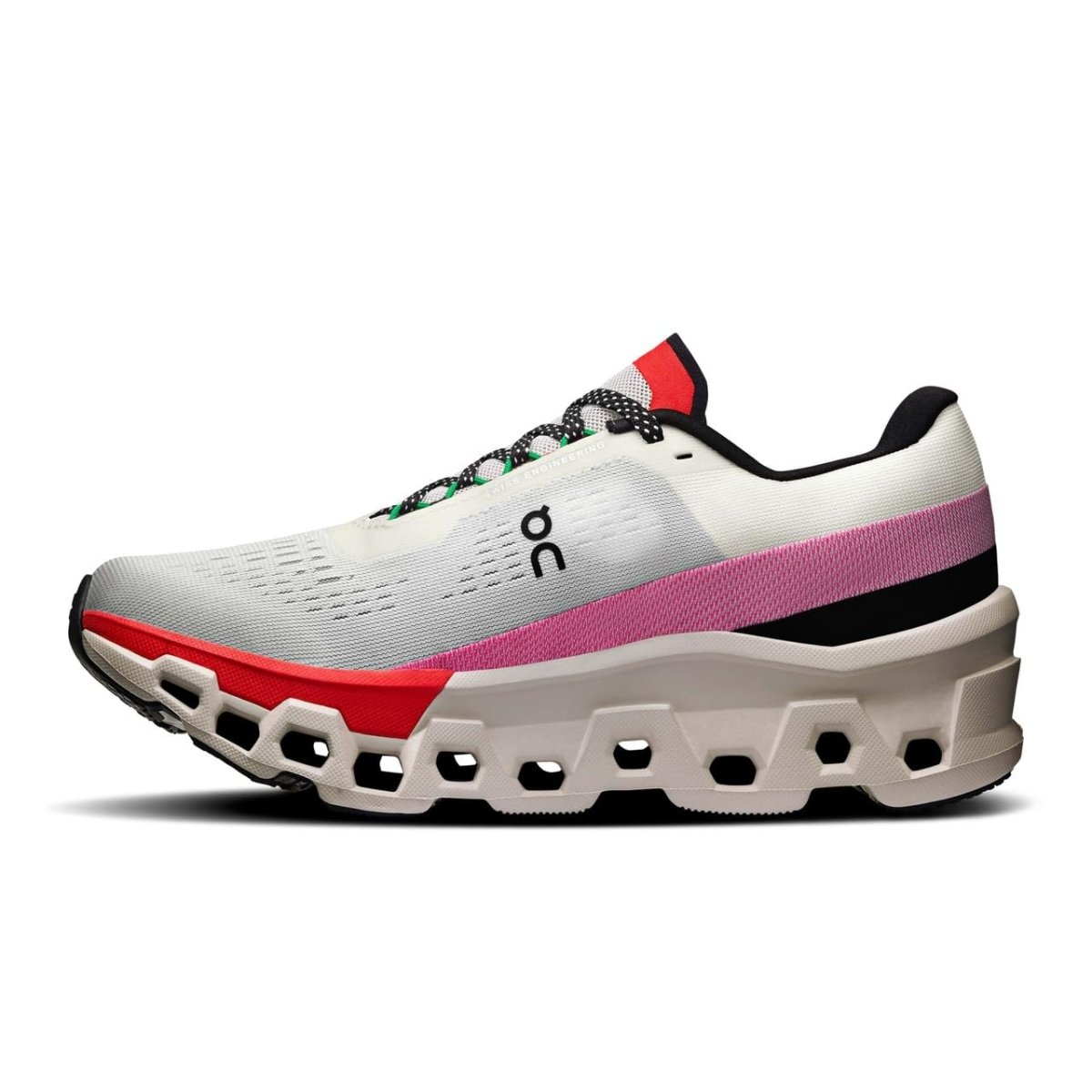 On Womens Cloudmonster 2 Ivory/Red 10 Medium