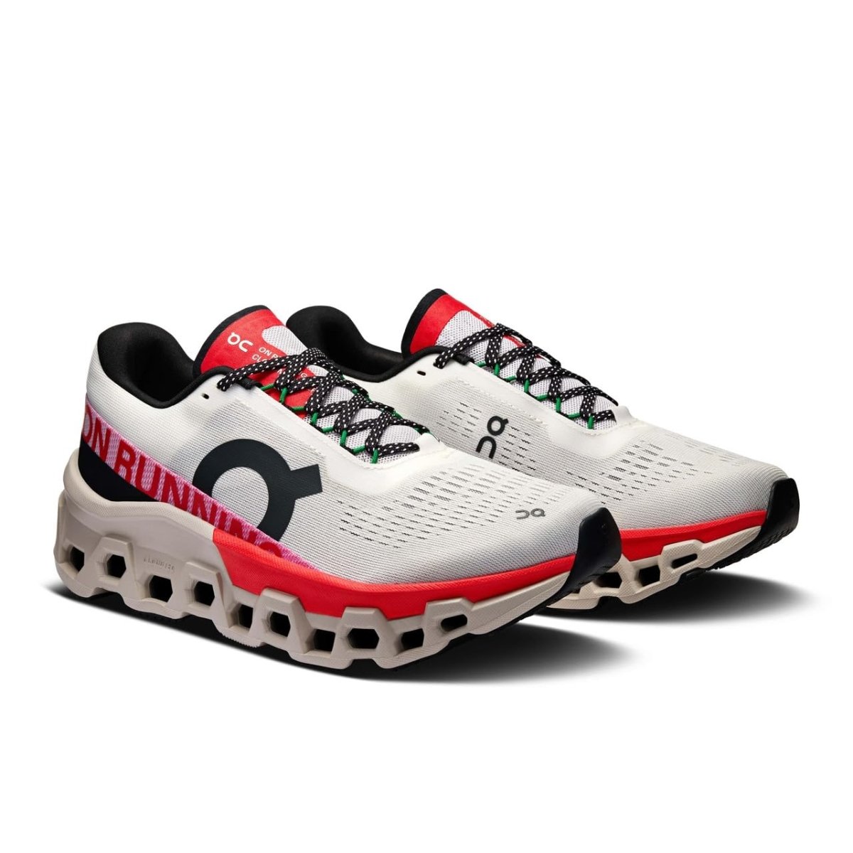 On Womens Cloudmonster 2 Ivory/Red 9.5 Medium