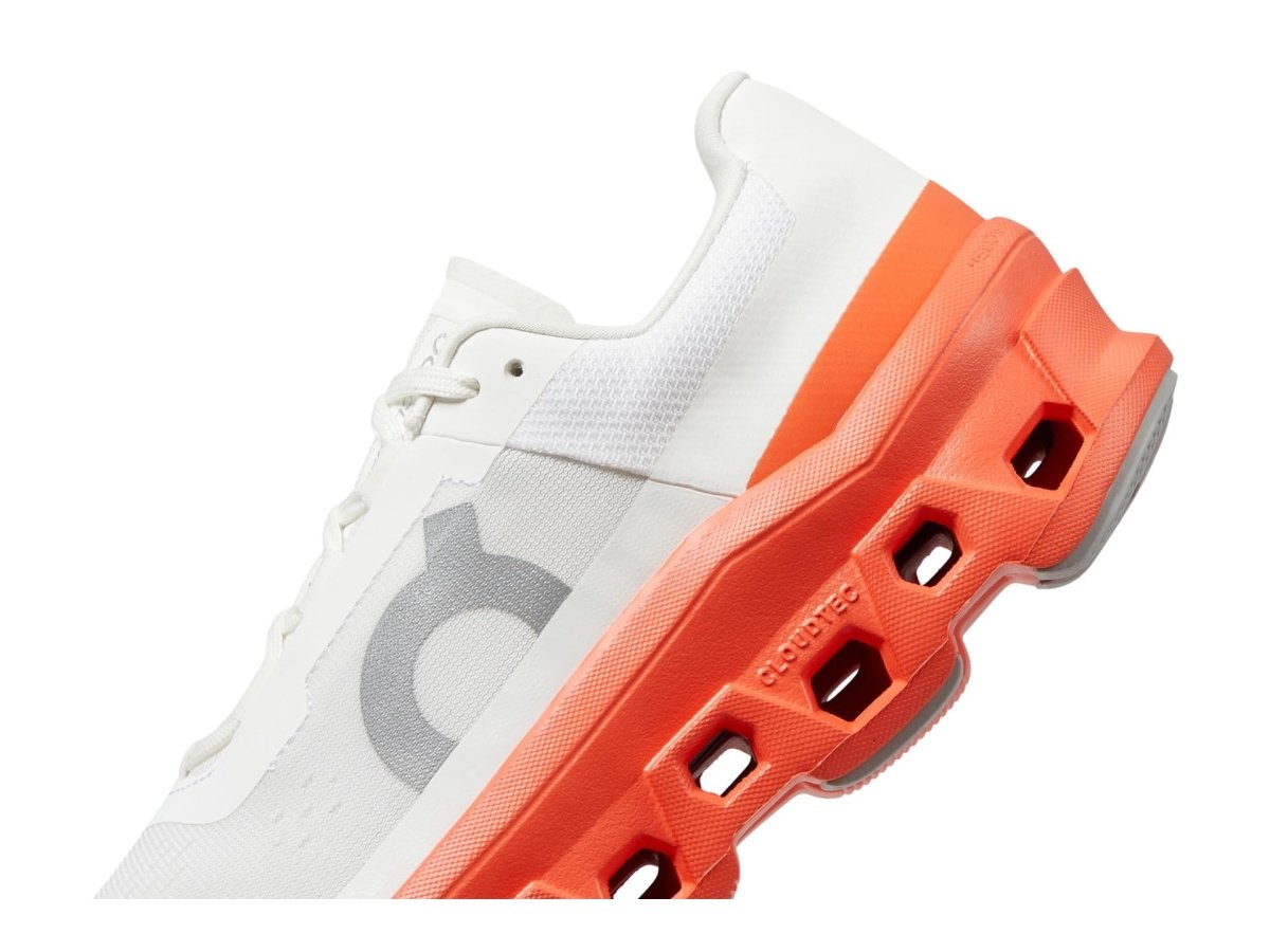 On Womens Cloudmonster 2 White/Flame 8.5 M