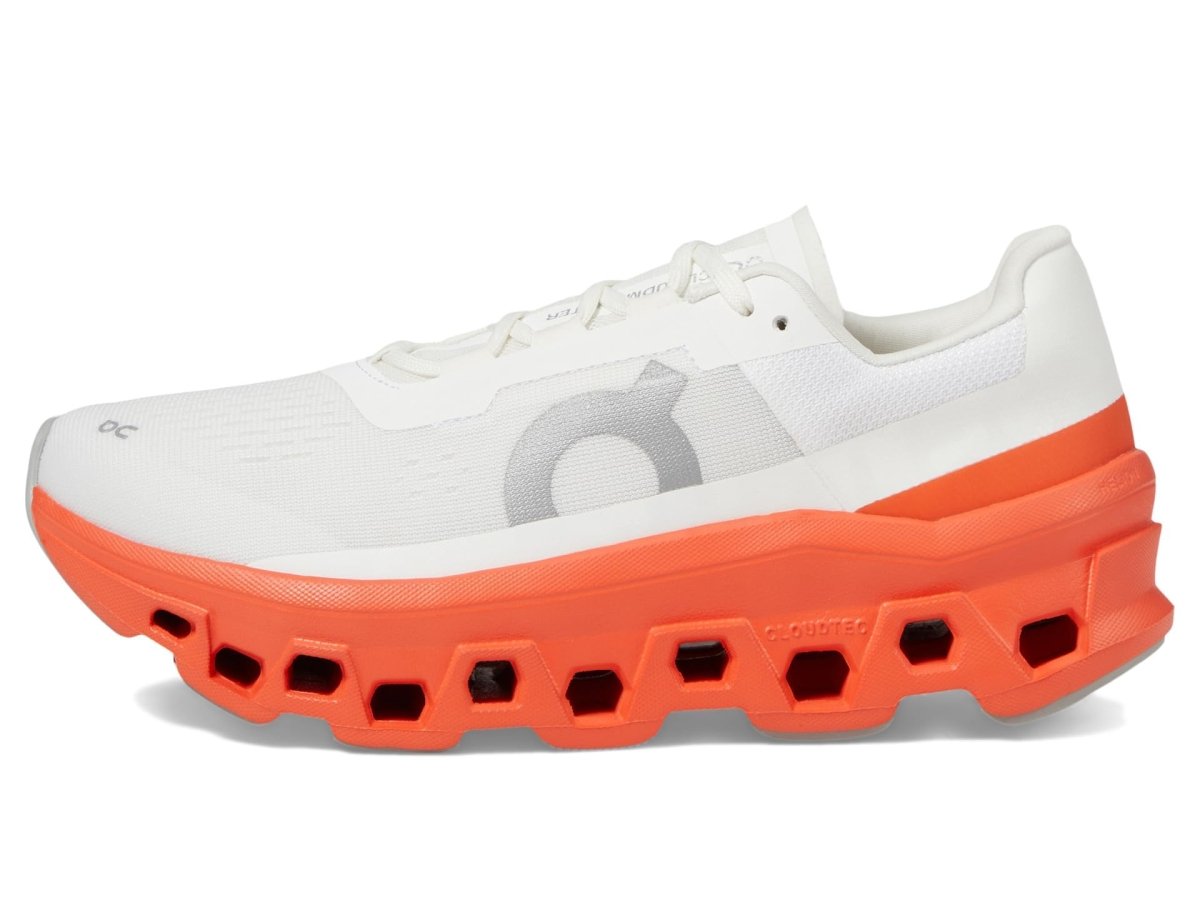 On Womens Cloudmonster 2 White/Flame 8.5 M
