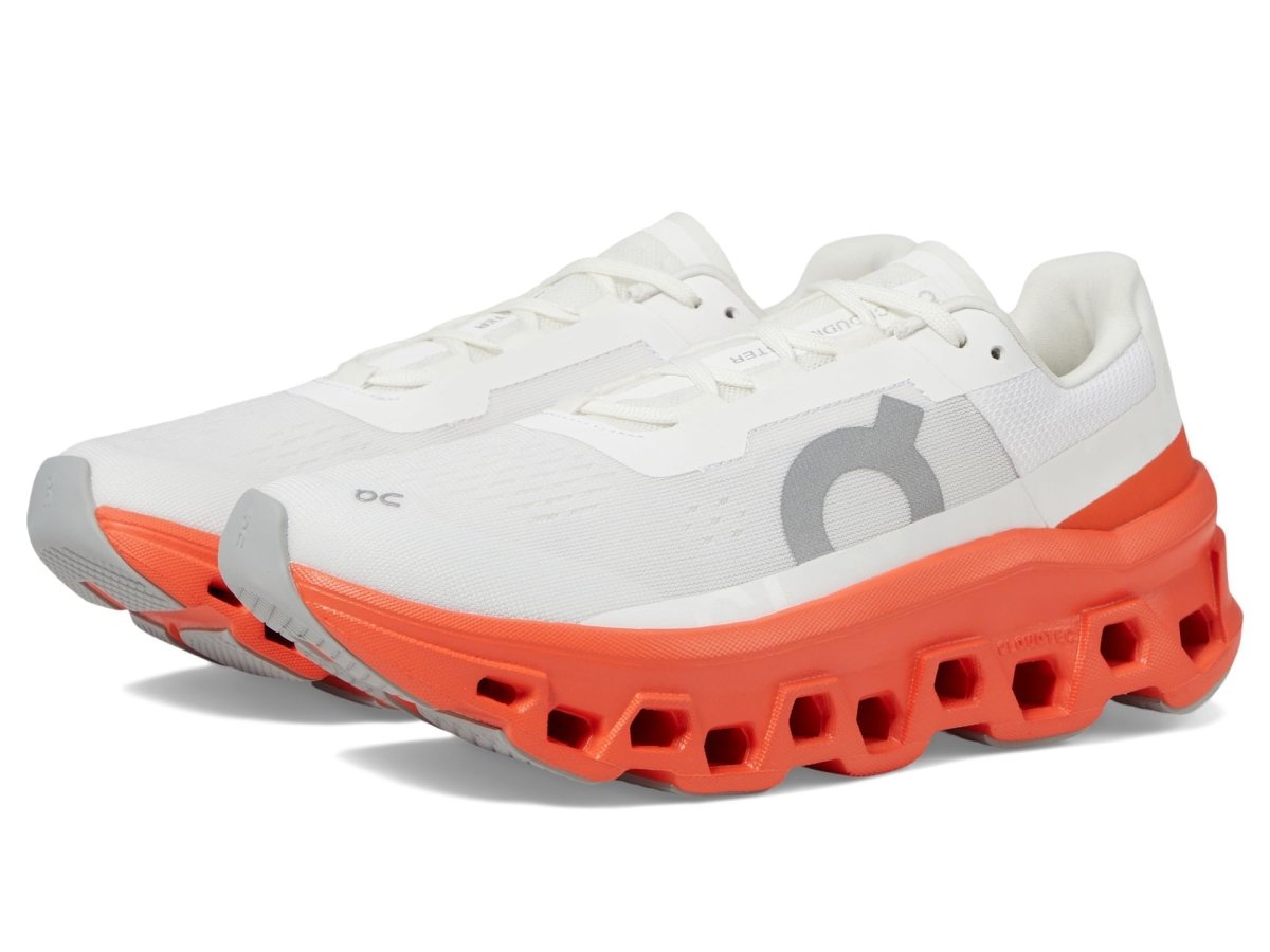 On Womens Cloudmonster 2 White/Flame 9.5 M