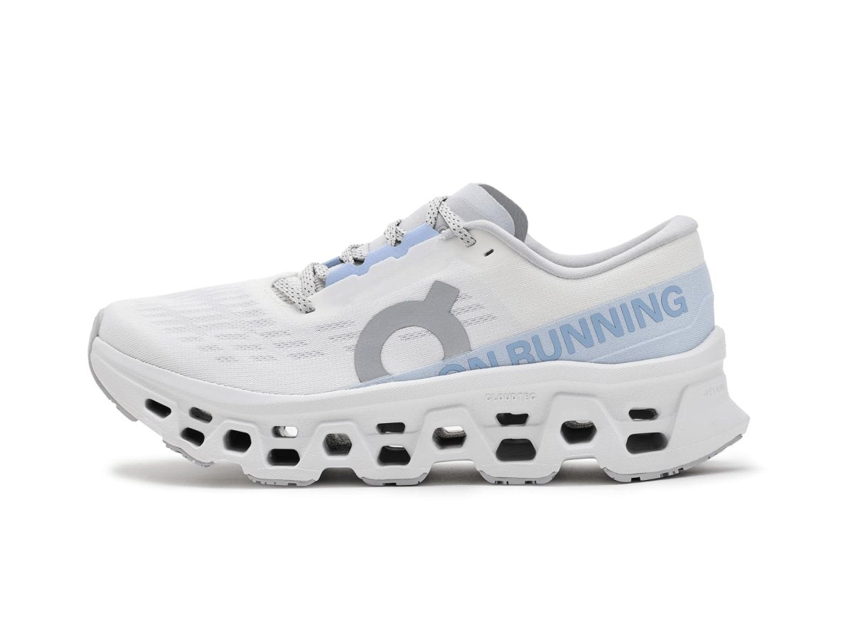 On Women's Cloudmonster 3 Sneaker, White/Frost, 6