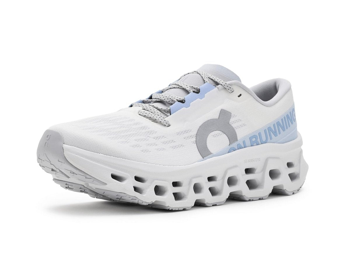 On Women's Cloudmonster 3 Sneaker, White/Frost, 6
