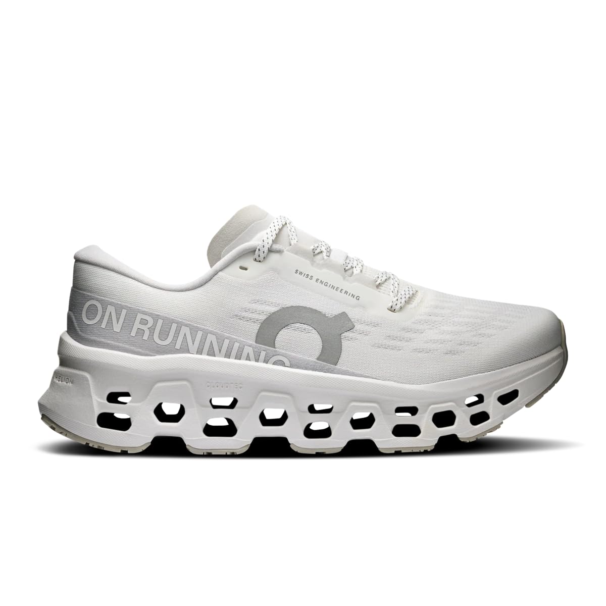 On Women's Cloudmonster 3 Sneaker, White/Wolf, 6