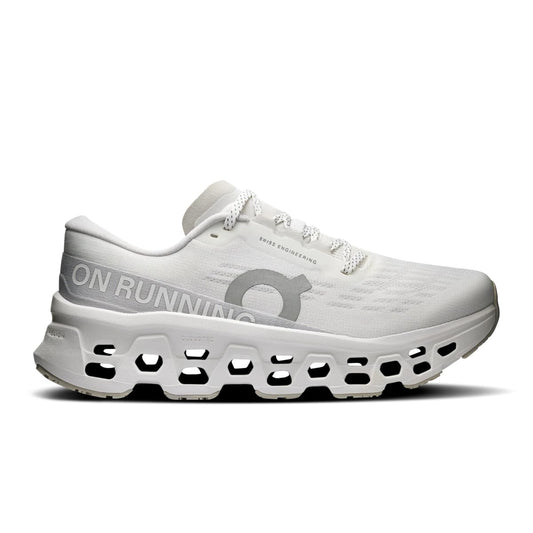 On Women's Cloudmonster 3 Sneaker, White/Wolf, 6