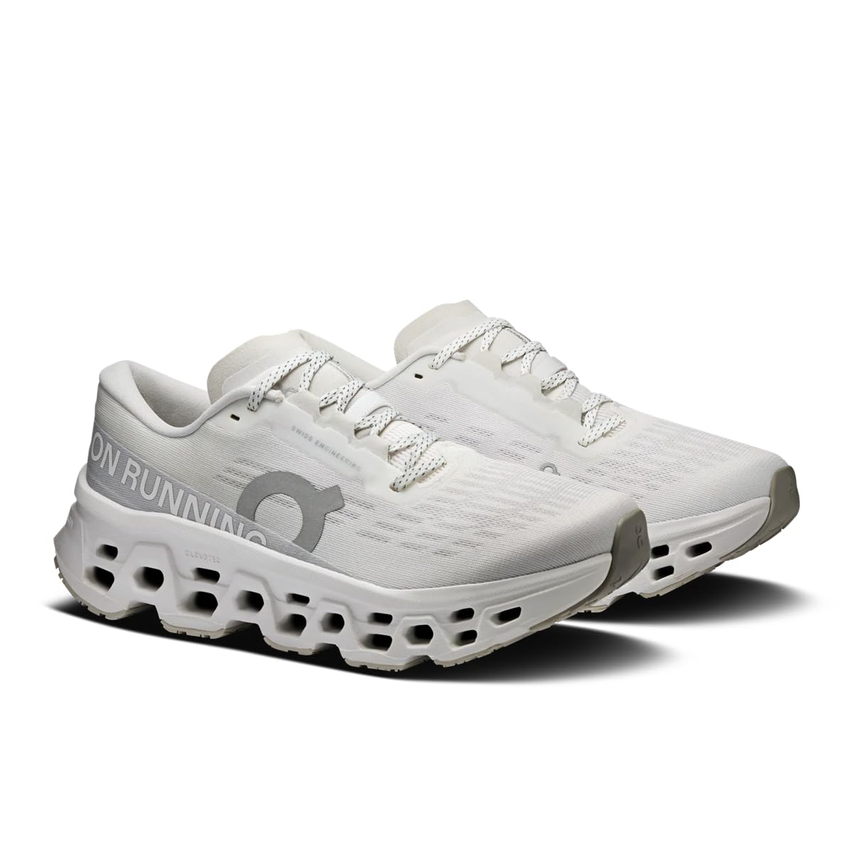 On Women's Cloudmonster 3 Sneaker, White/Wolf, 6