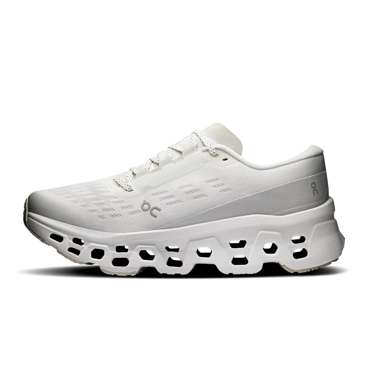 On Women's Cloudmonster 3 Sneaker, White/Wolf, 6