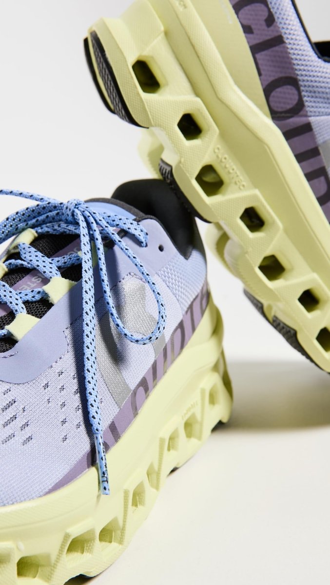 On Women's Cloudmonster Sneakers, Nimbus/Hay, Blue, Green, 7.5 Medium US