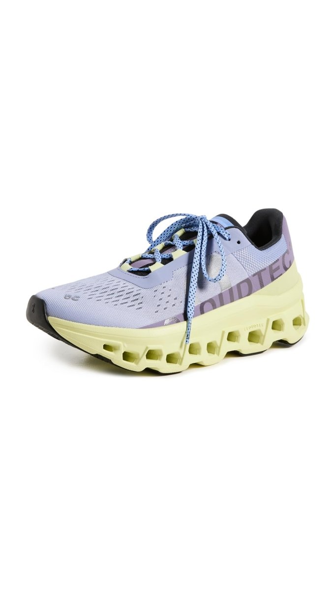 On Women's Cloudmonster Sneakers, Nimbus/Hay, Blue, Green, 7.5 Medium US