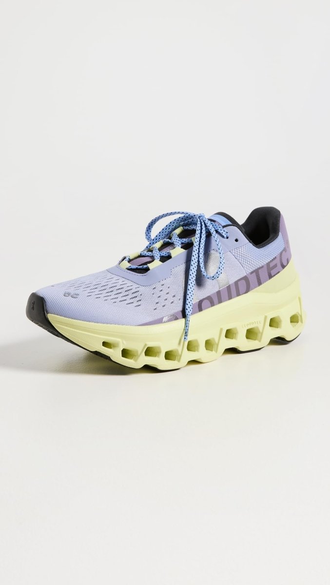 On Women's Cloudmonster Sneakers, Nimbus/Hay, Blue, Green, 7.5 Medium US