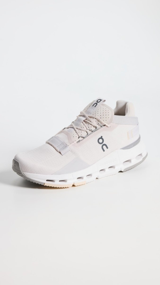 On Women's Cloudnova 2 Sneakers, Sand/Fog, Grey, Off White, 7.5 Medium US