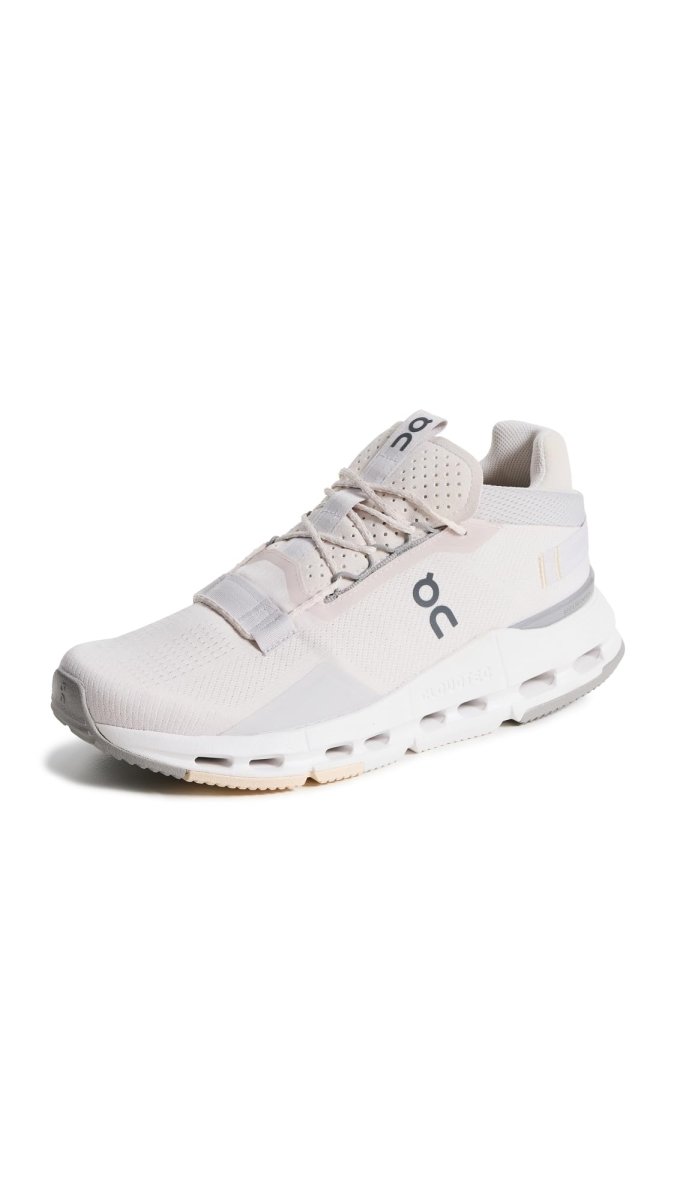 On Women's Cloudnova 2 Sneakers, Sand/Fog, Grey, Off White, 7.5 Medium US