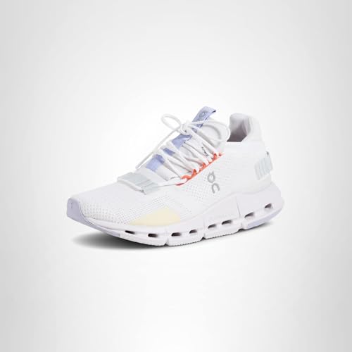 On Women's Cloudnova Sneakers, White/Glacier, 5 Medium US
