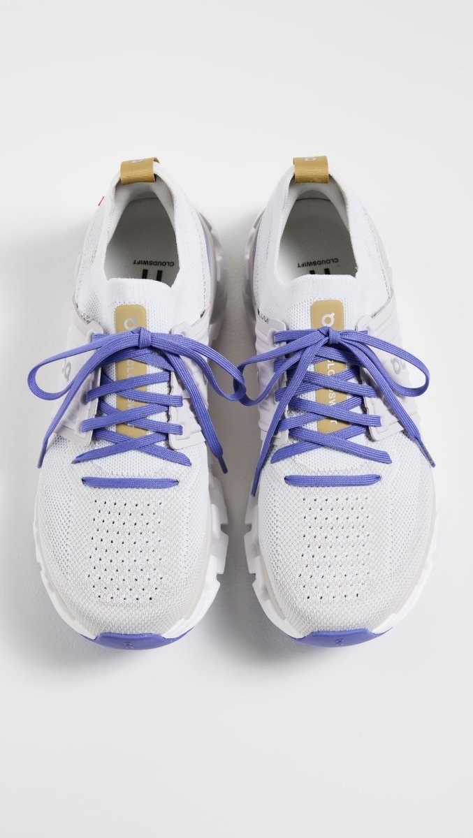 On Women's Cloudswift 3 Sneakers, White | Blueberry, 7.5 Medium US